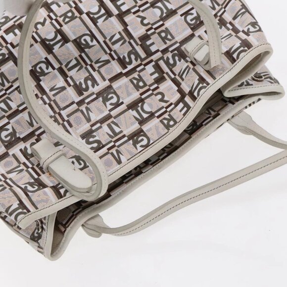 Salvatore Ferragamo Tote Bag Leather White Silver Auth 94246 - Picture 7 of 14